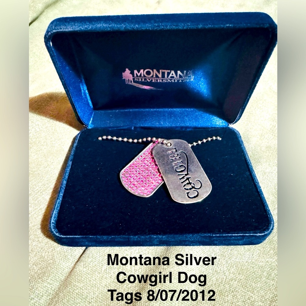 Montana Silversmiths Pink and Silver Cowgirl Tags